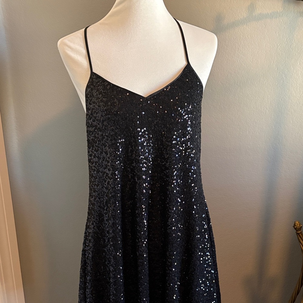 Pearl by Georgina Chapman Black Sequin Mini Dress